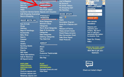 Zappos Terms of Use Could Use Some ….. Zipping?
